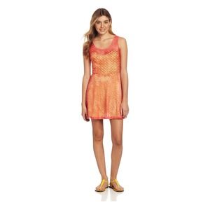 Ruby Rox Coral & Yellow Lace Dress Size Small Junior Girls